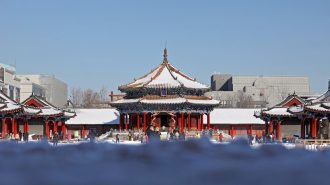 Manto blanco cubrió el Palacio Imperial de Shenyang
