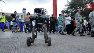 Perros robot chinos refuerzan la seguridad del Mundial 2026 en México