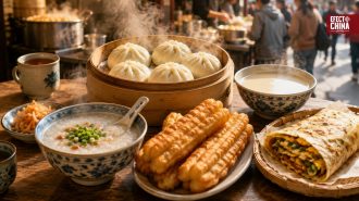 Sopa, baozi y leche de soya: desayunar en China