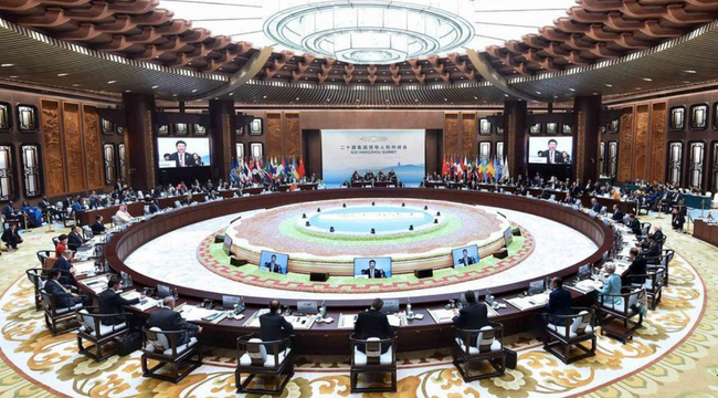 Reunión de líderes mundiales durante la cumbre del G20 de 2016 en Hangzhou, China