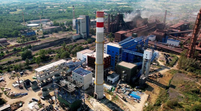 Vista aérea de la Planta Siderúrgica de Smederevo en Serbia