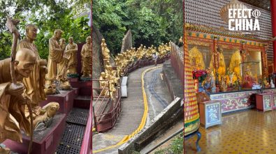 El increíble templo de Hong Kong que esconde 13.000 budas y una escalera con cientos de estatuas doradas